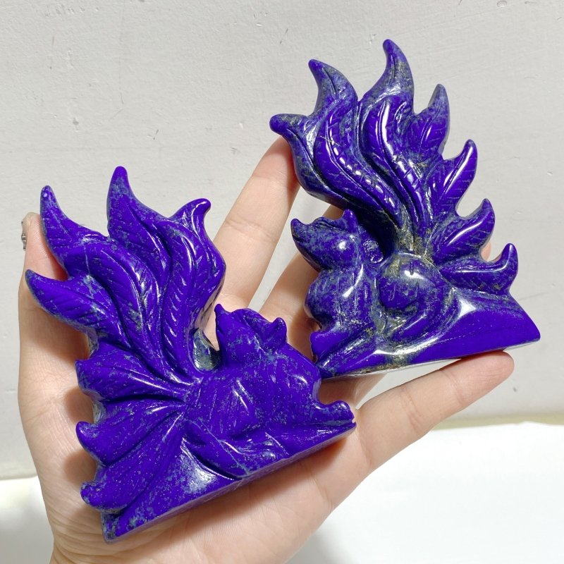7 Pieces Lapis Lazuli Nine-tailed Fox Carving -Wholesale Crystals