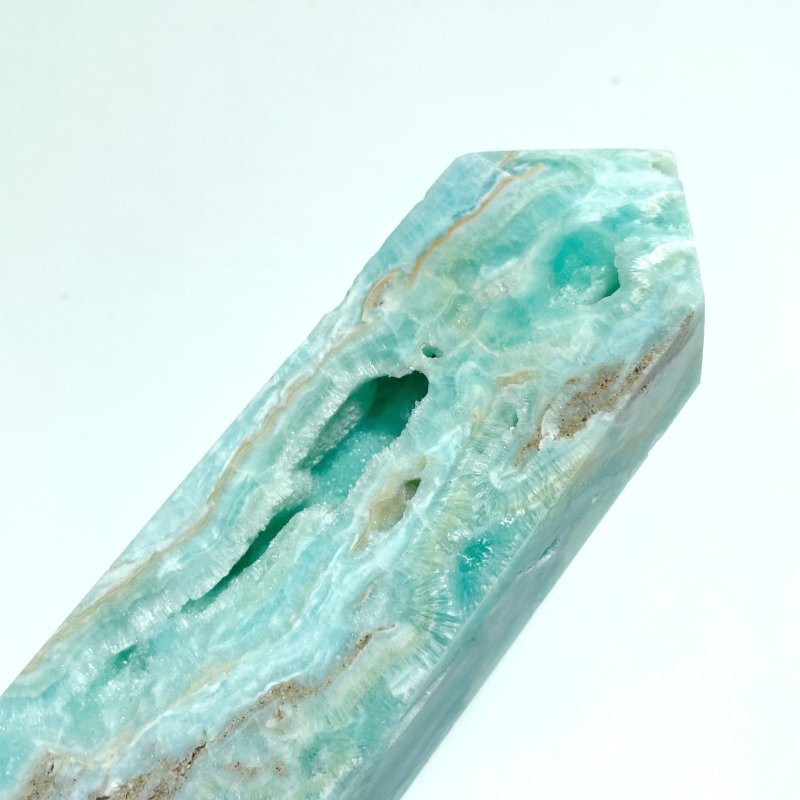 7 Pieces Large Blue Hemimorphite Four - Sided Tower Raw Side - Wholesale Crystals