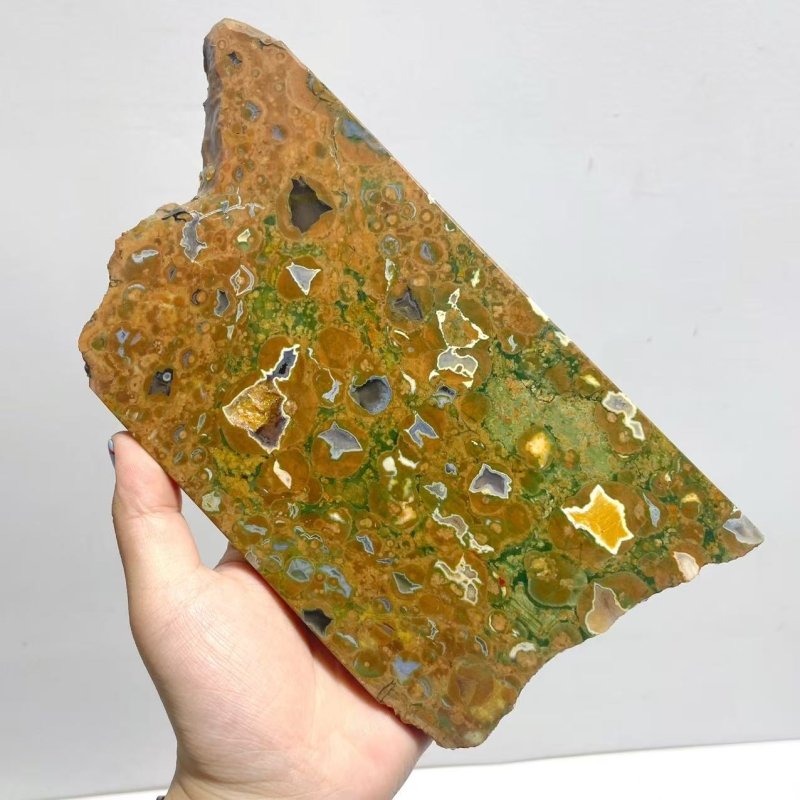 7 Pieces Peacock Eye Rain Forest Jasper Slab - Wholesale Crystals