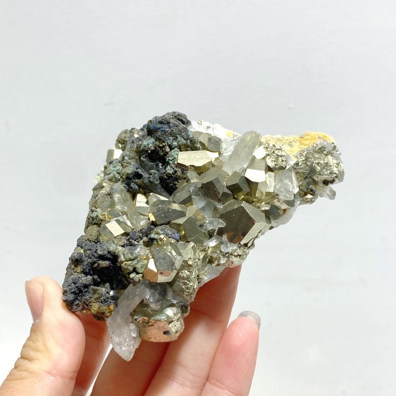 7 Pieces Pyrite Mixed Clear Quartz Cluster Specimen For Collection - Wholesale Crystals