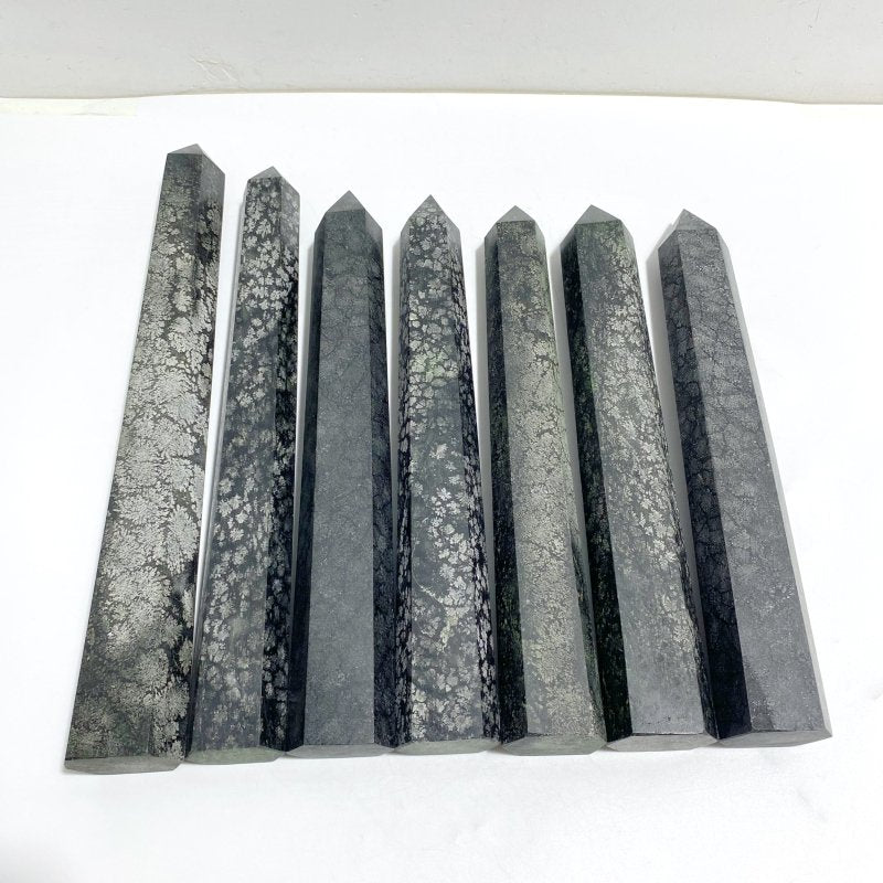 7 Pieces Tall Snowflake Stone Point -Wholesale Crystals