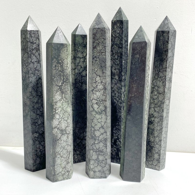 7 Pieces Tall Snowflake Stone Point -Wholesale Crystals