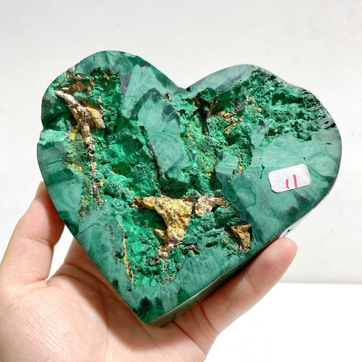 Unique Malachite Heart With Stand