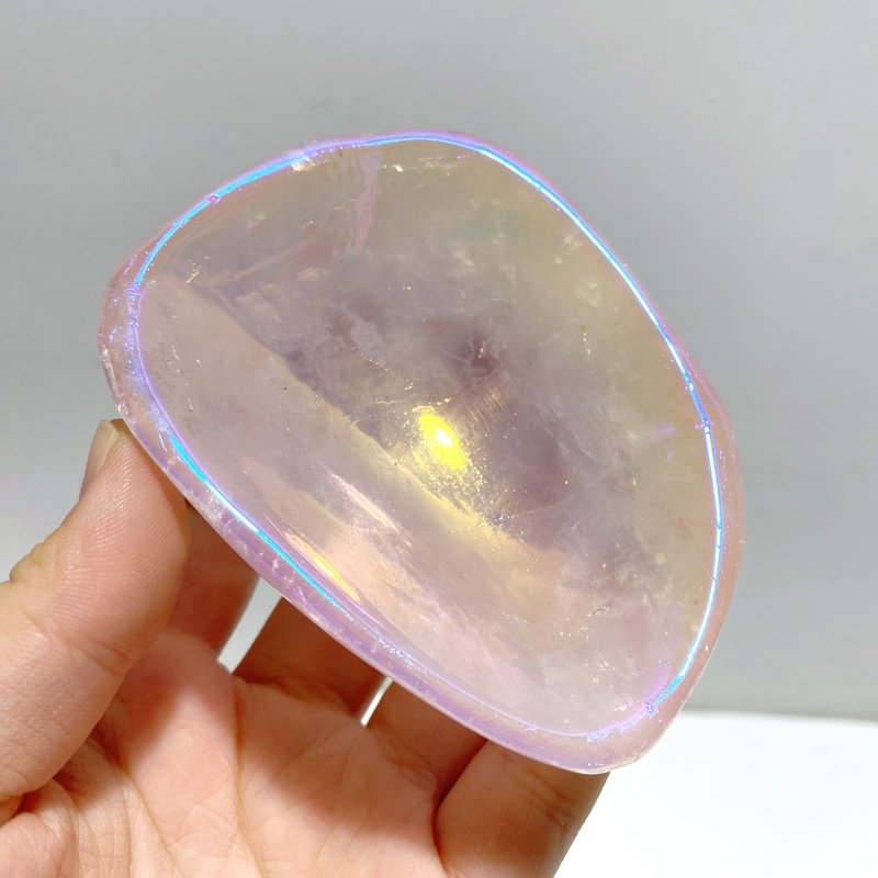 8 Pieces Aura Rose Quartz Bowl Carving - Wholesale Crystals