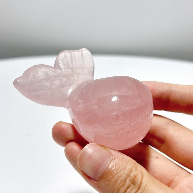 8 Pieces Beautiful Rose Quartz Sea Animals Carving - Wholesale Crystals