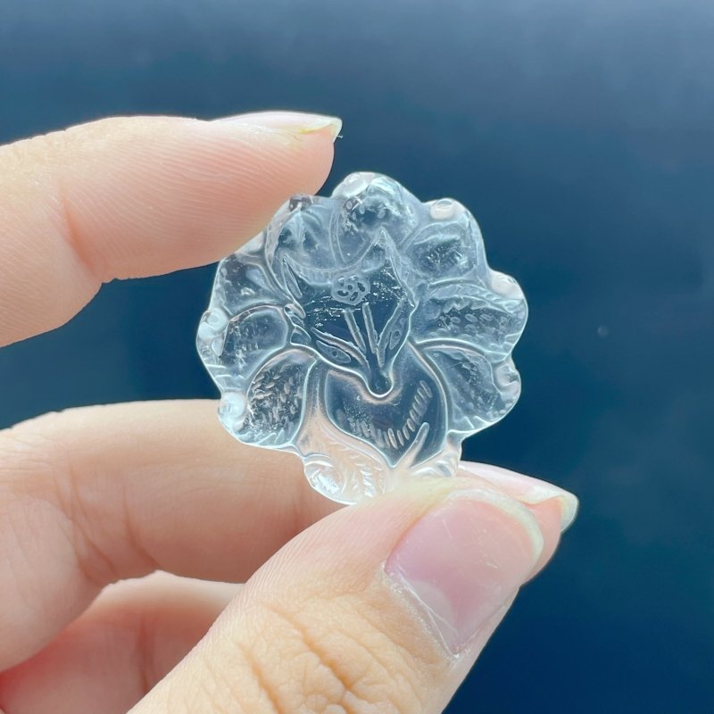 8 Pieces High Quality Clear Quartz Nine - tailed Foxes Carving - Wholesale Crystals