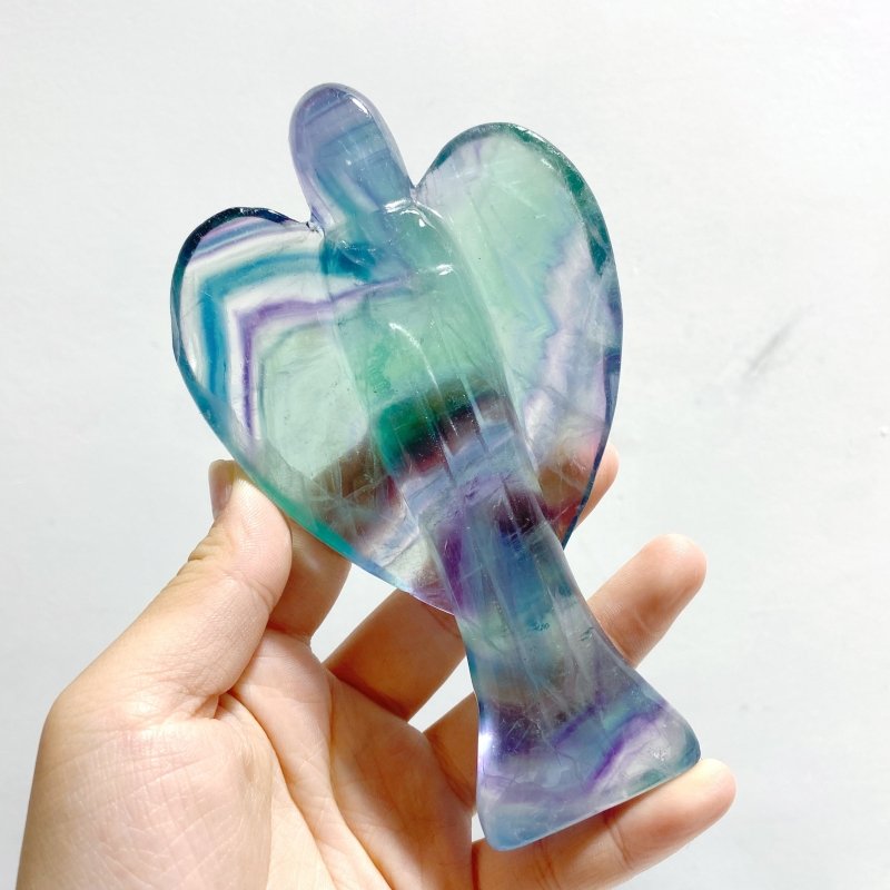 8 Pieces Rainbow Fluorite Angel Carving - Wholesale Crystals