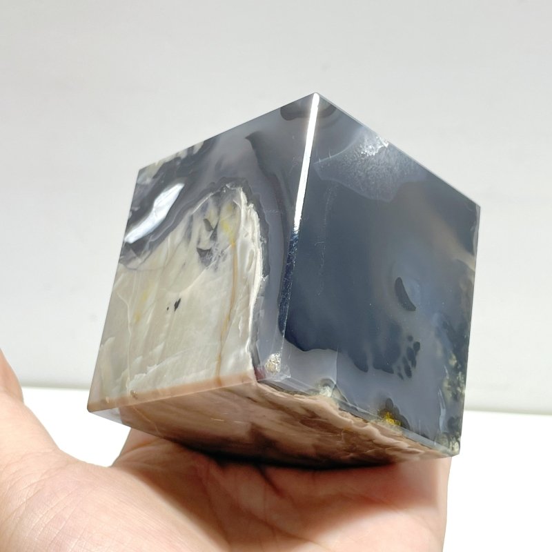 8 Pieces Volcanic Agate Standable Cube (UV - Reactive) - Wholesale Crystals