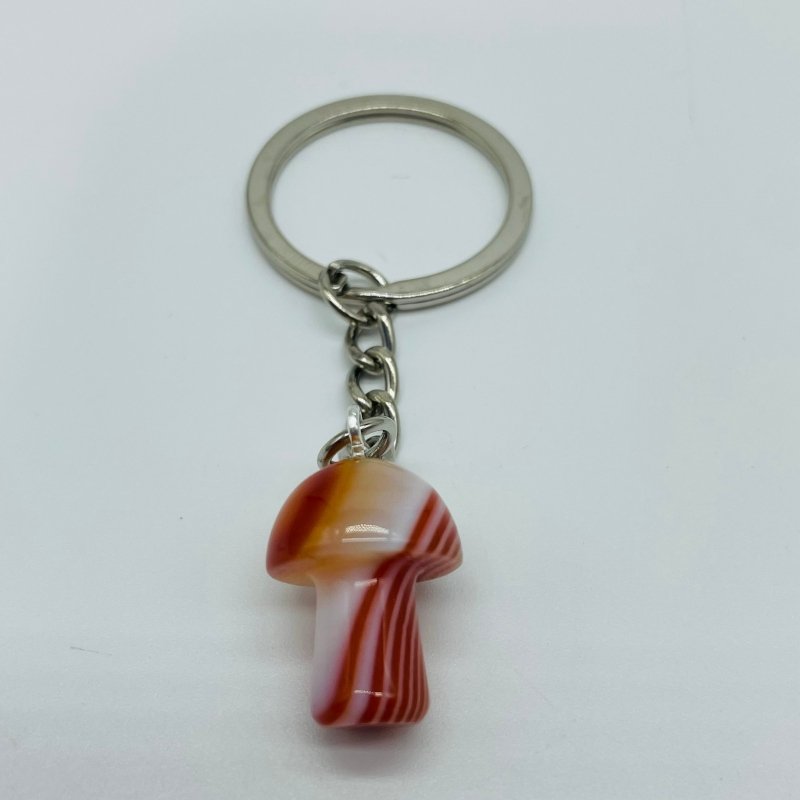 8 Types Mini Mushroom Keychain Wholesale Rhodonite Carnelian Lapis Lazuli -Wholesale Crystals
