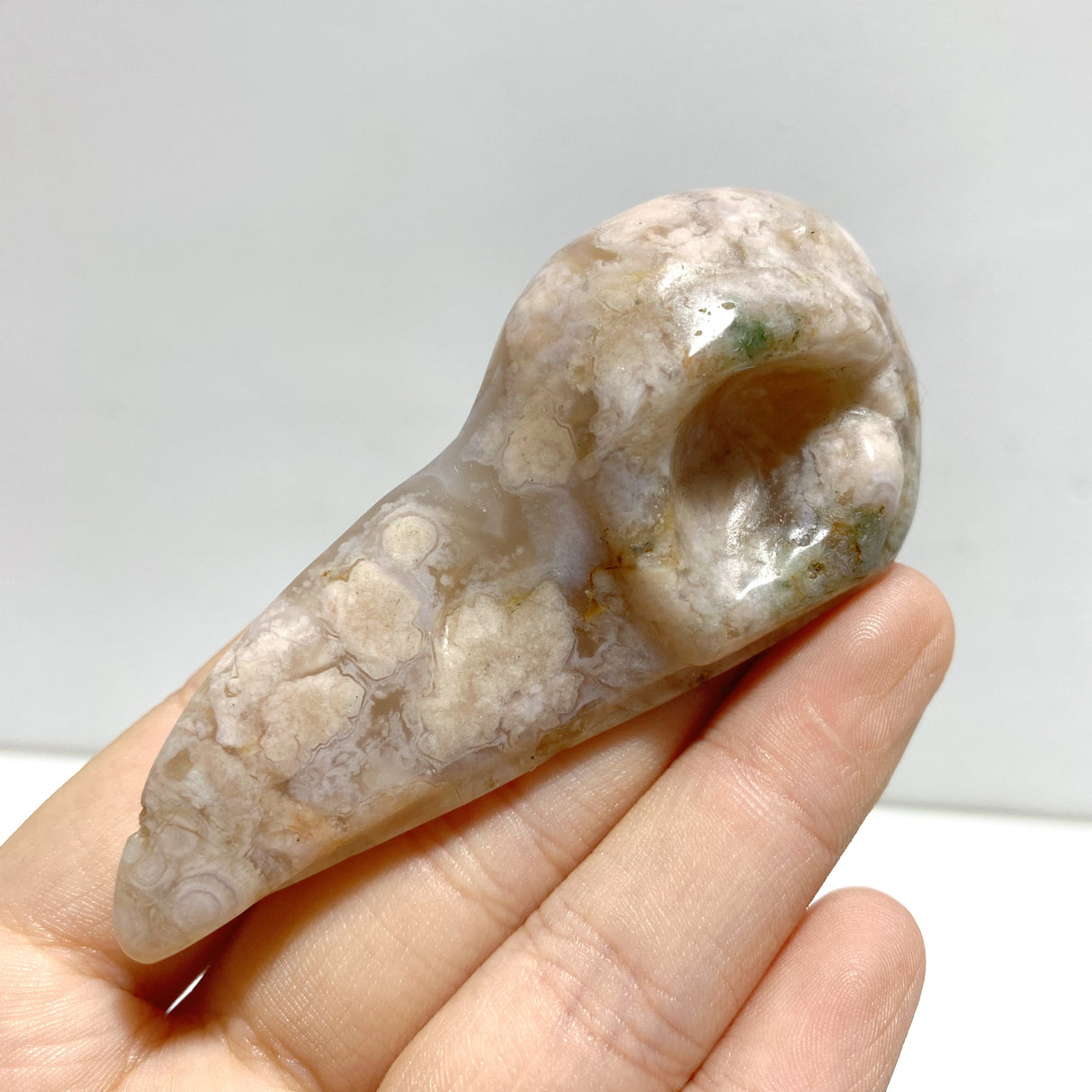 18 Pieces Sakura Flower Agate Crow Skull Carving