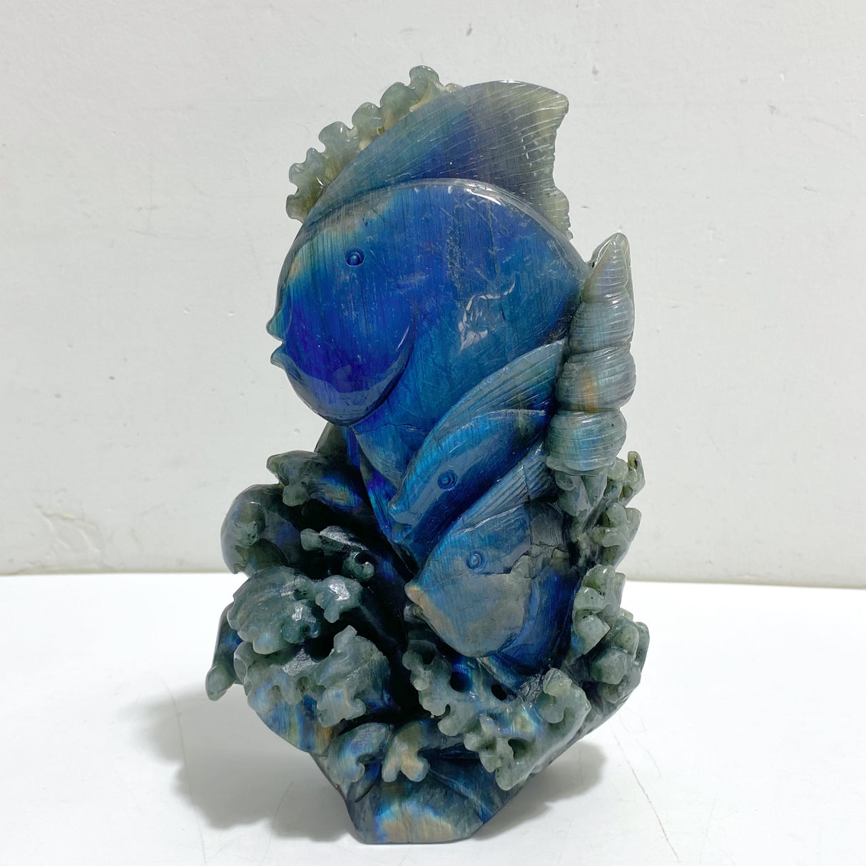 Unique Labradorite Sea Animal Carving (Defect)
