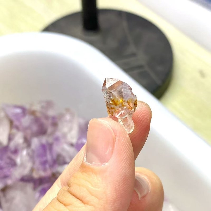 8.6kg Mini Amethyst Cacoxenite Super7 Scepter Shape -Wholesale Crystals