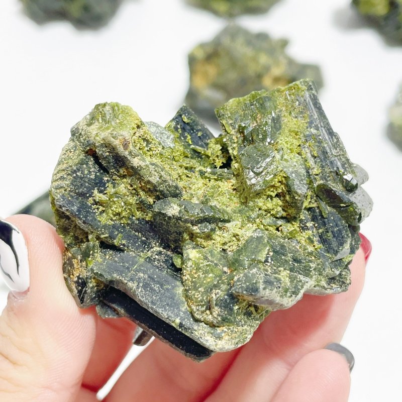 9 Pieces 1.44kg Beautiful Green Tourmaline Specimen - Wholesale Crystals