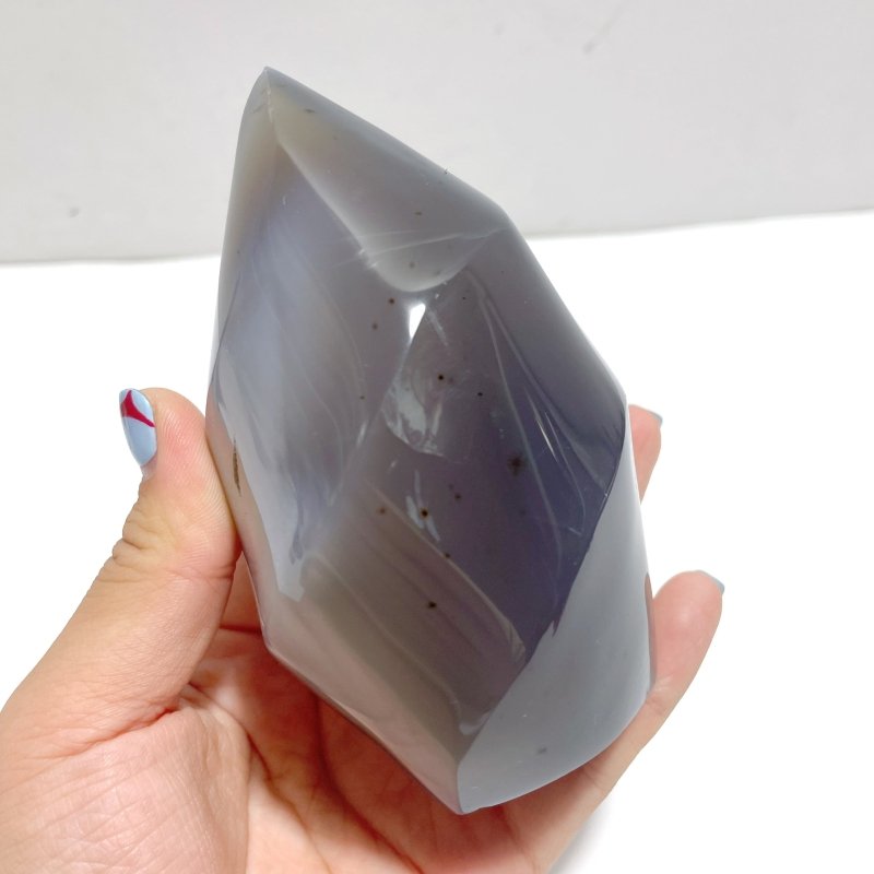 9 Pieces Black Orca Agate Flame Carving - Wholesale Crystals