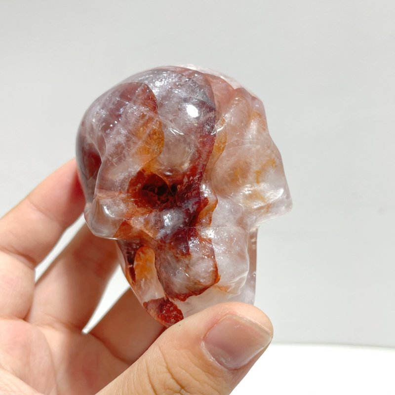 9 Pieces Fire Quartz Skull Carving - Wholesale Crystals