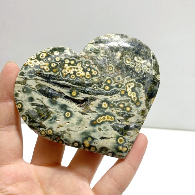 9 Pieces Large 8th Vein Ocean Jasper Heart 4 - Wholesale Crystals