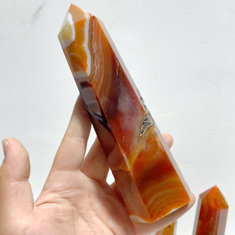 9 Pieces Large Carnelian Crystal Tower Clearance (defect) - Wholesale Crystals