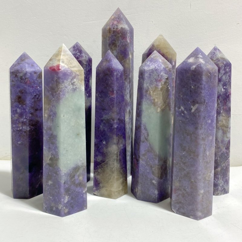 9 Pieces Large Unicorn Stone Point -Wholesale Crystals