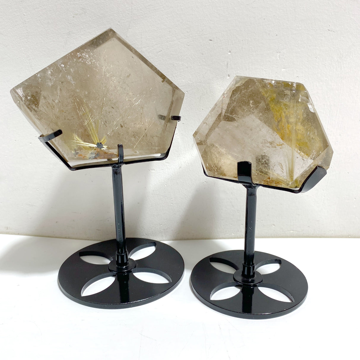 4 Pieces Golden Rutile Quartz Free Form With Stand