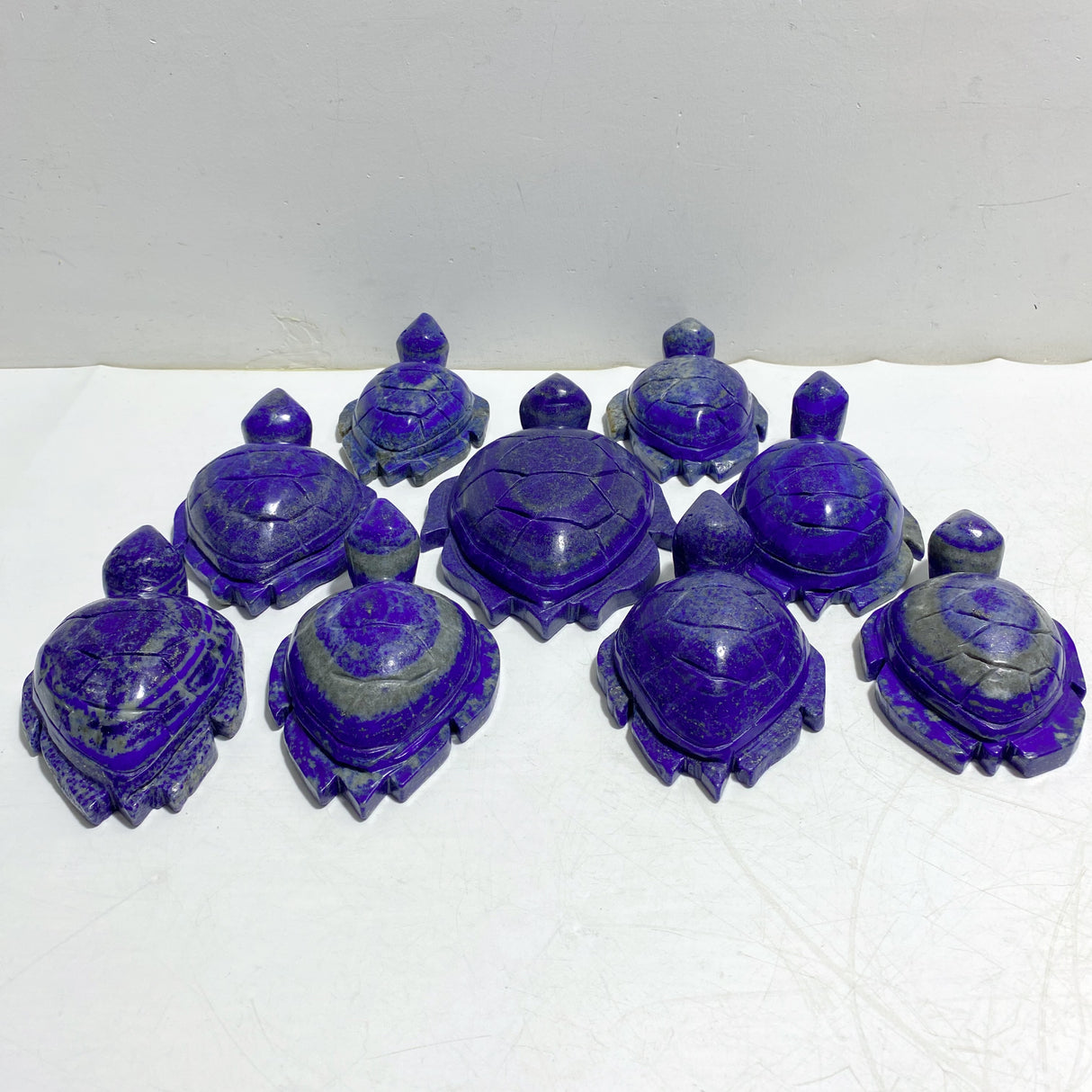 9 Pieces Lapis Lazuli Sea Turtles Carving