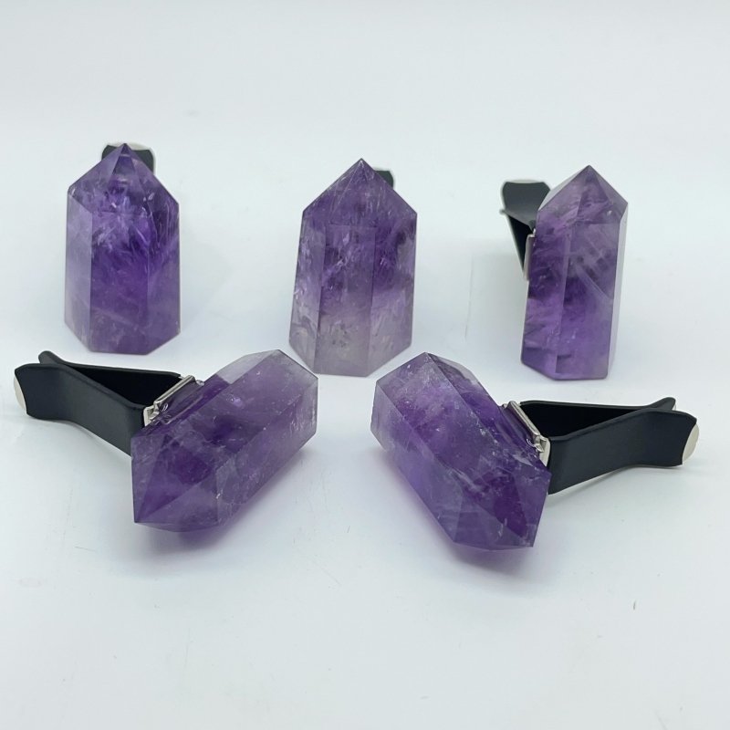 Amethyst Point Car Air Vent Clips Crystal Wholesale Car Accessories -Wholesale Crystals