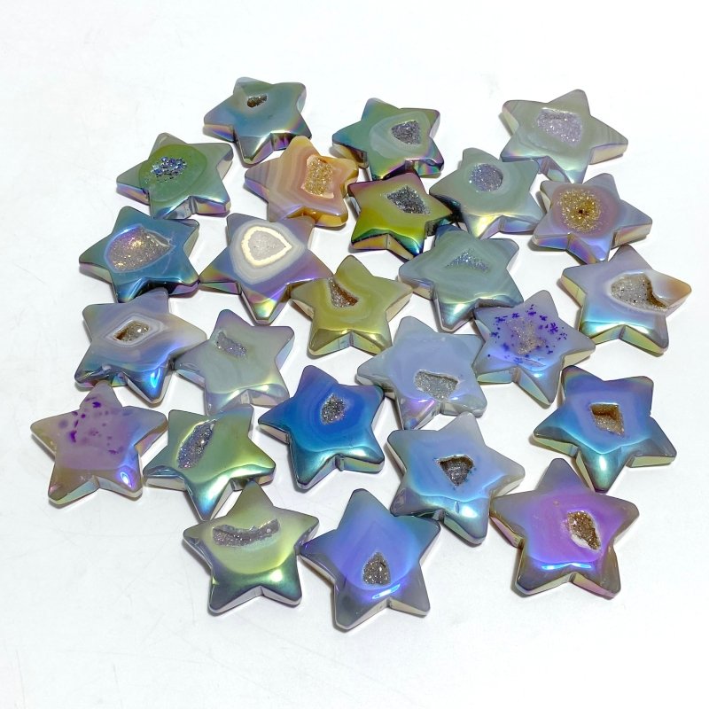 Aura Geode Druzy Agate Heart&Moon Star Crystal Wholesale - Wholesale Crystals