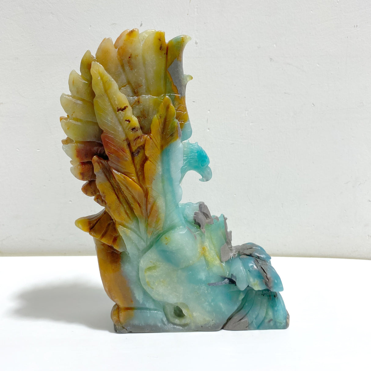 Unique Caribbean Calcite Eagle Carving