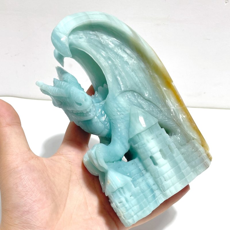 Beautiful Caribbean Calcite Flying Dragon Castle Carving - Wholesale Crystals