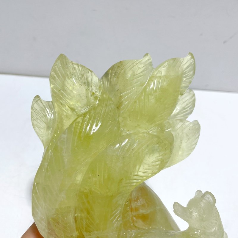 Beautiful Citrine Nine - tailed Fox Carving - Wholesale Crystals
