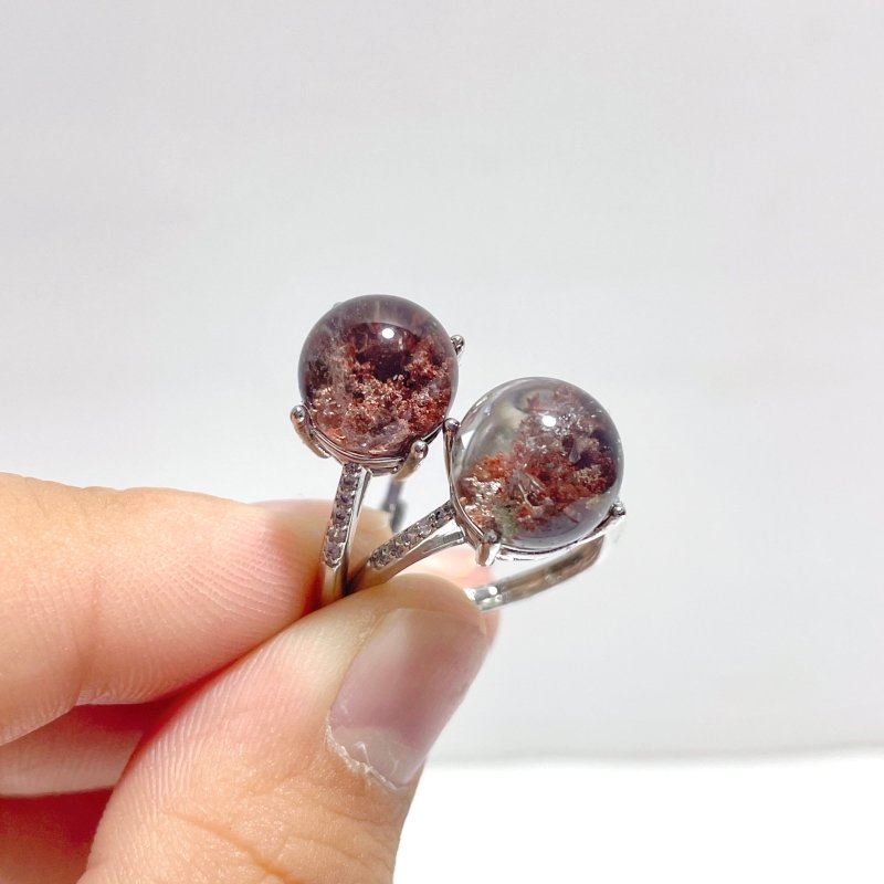 Beautiful Clear Garden Quartz Sphere Rings Wholesale - Wholesale Crystals