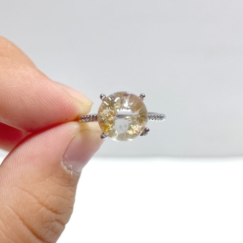Beautiful Clear Garden Quartz Sphere Rings Wholesale - Wholesale Crystals