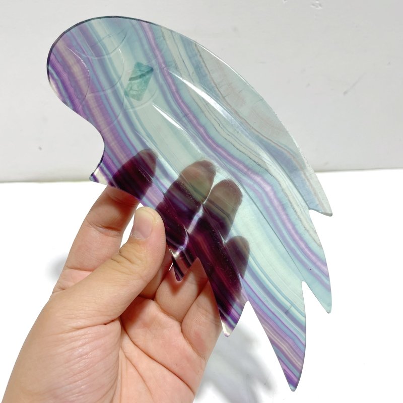 Beautiful Fluorite Angel Wing Carving With Stand - Wholesale Crystals