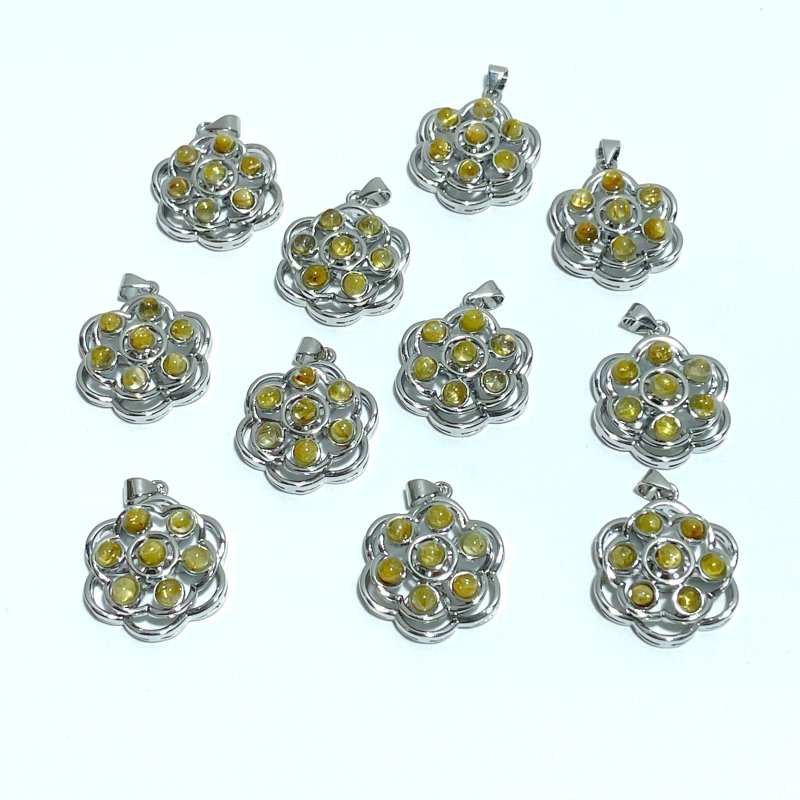 Beautiful Golden Rutile Quartz Rotatable Pendant Wholesale - Wholesale Crystals