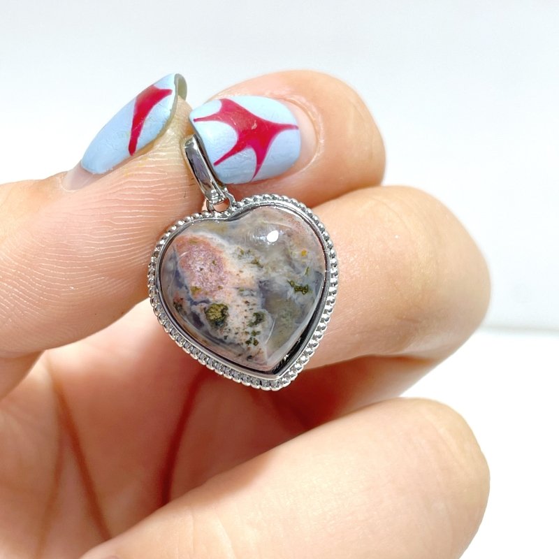 Beautiful Ocean Jasper Pendants Heart Shape Wholesale - Wholesale Crystals