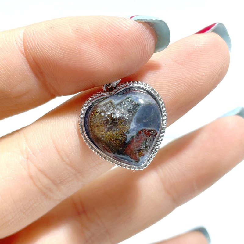 Beautiful Ocean Jasper Pendants Heart Shape Wholesale - Wholesale Crystals