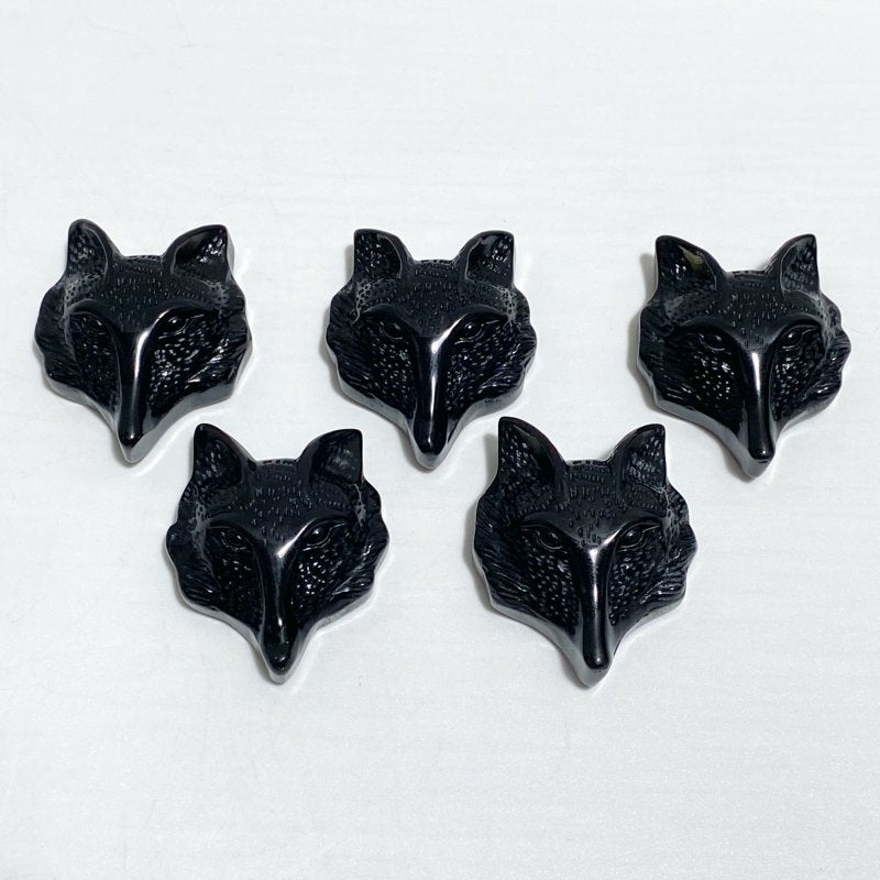 Black Obsidian Fox Face Carving Wholesale -Wholesale Crystals