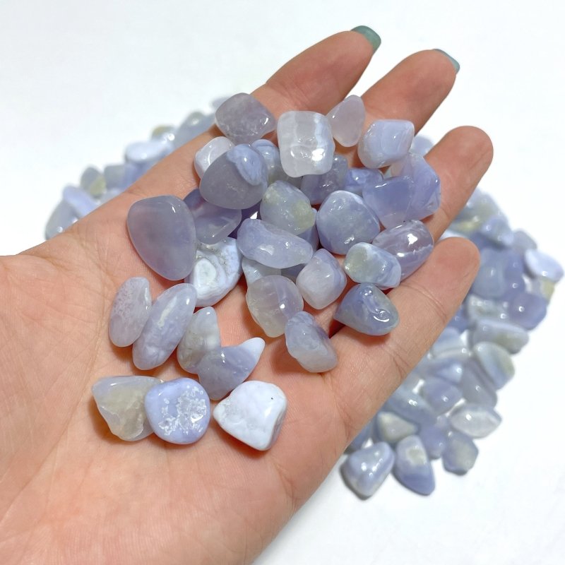 Blue Lace Agate Chips Small Tumbled Wholesale - Wholesale Crystals