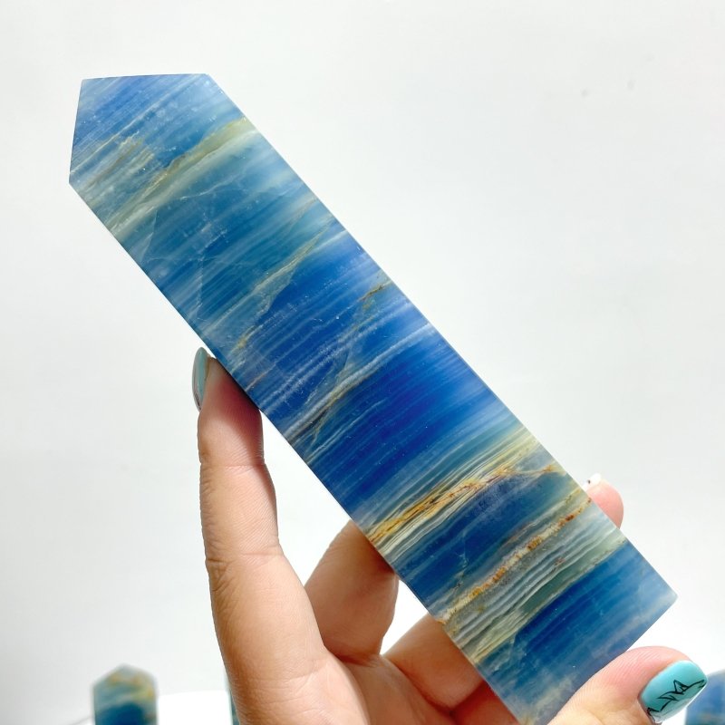 Blue Onyx Four - sided Tower Point Wholesale - Wholesale Crystals