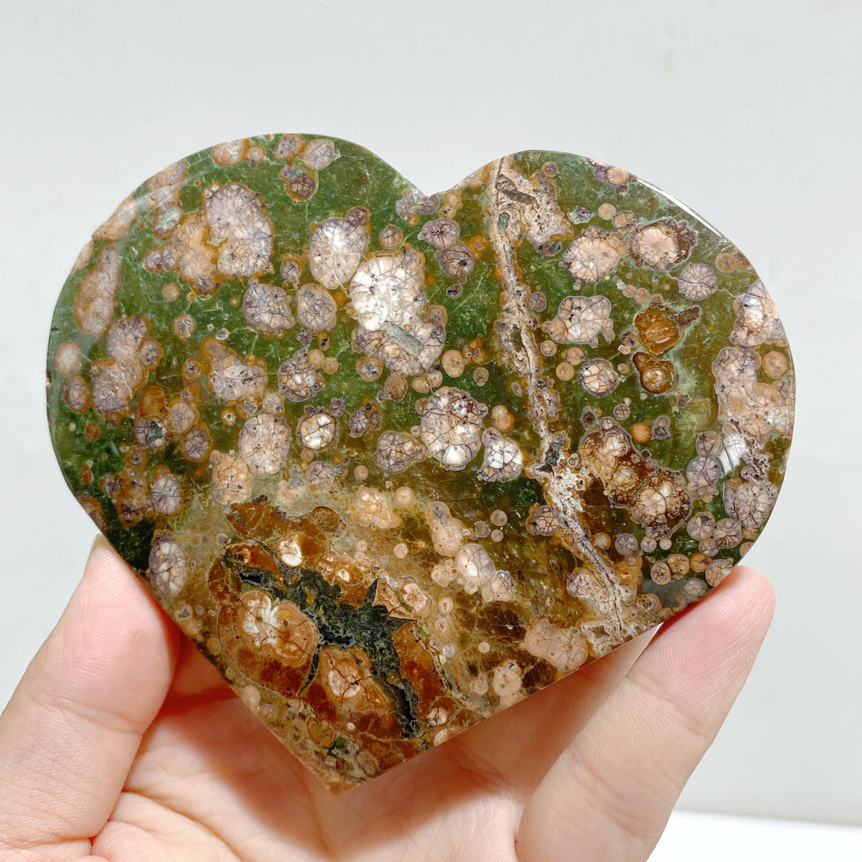 12 Pieces Large Rainforest Jasper Heart #2