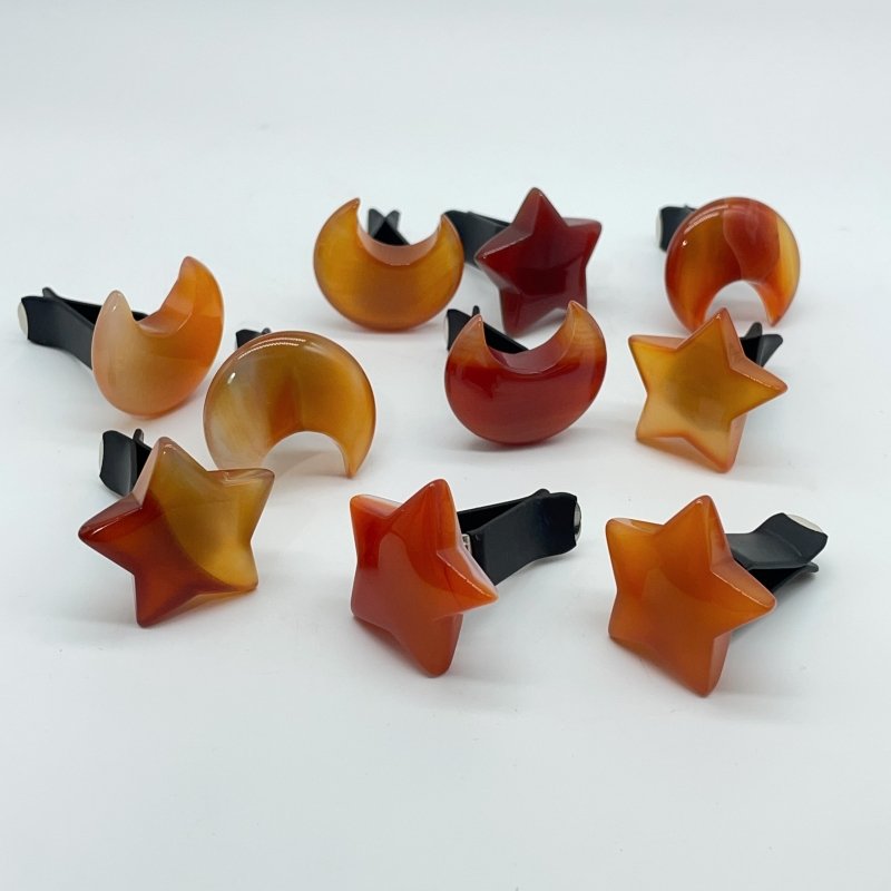 Carnelian Crystal Car Air Vent Clips Moon & Star Wholesale Car Accessories -Wholesale Crystals