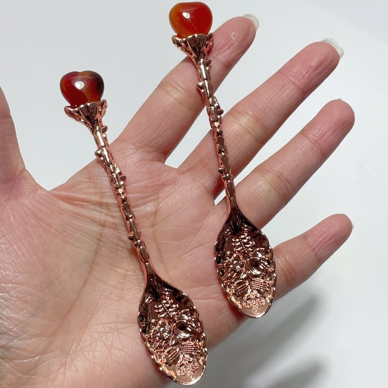 Carnelian Mini Heart Coffee Spoon Wholesale - Wholesale Crystals