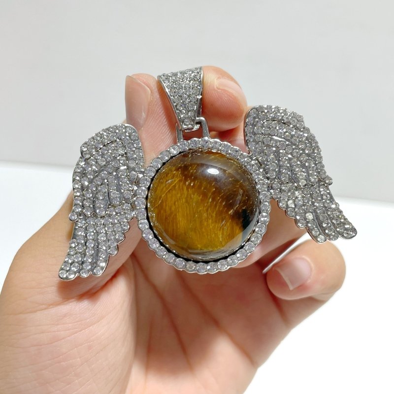 Clearance(defect) - 10 Types Wing Pendants Wholesale Amethyst Chevron Green Aventurine Tiger Eye - Wholesale Crystals