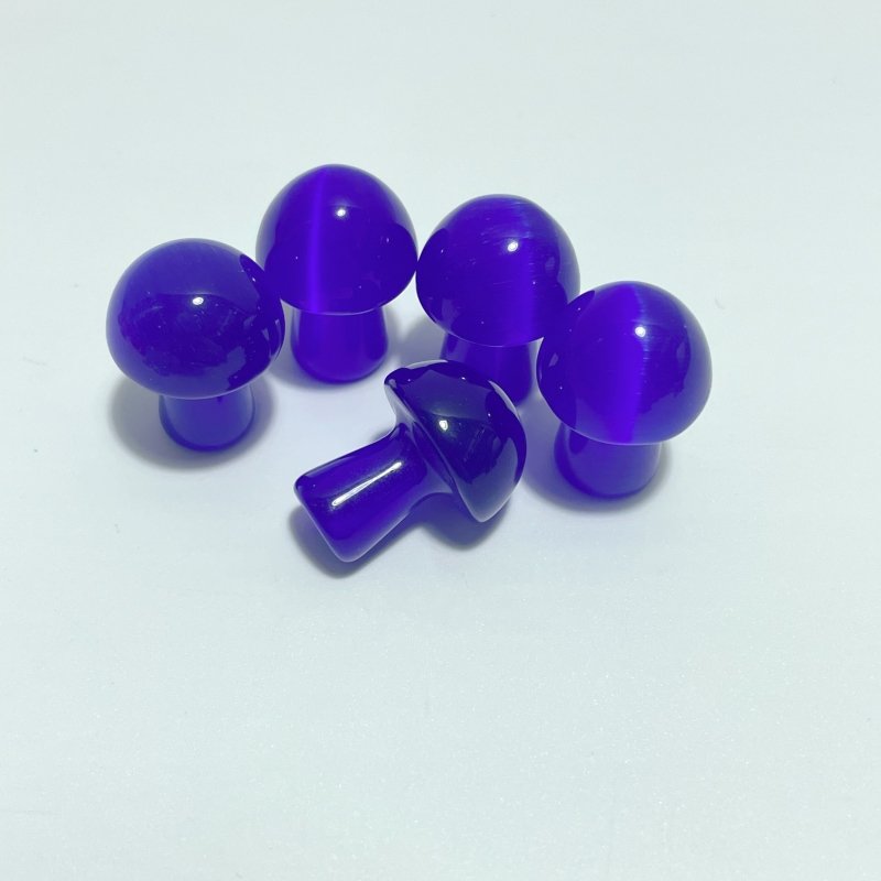 Colorful Glass Cat Eye Mushrooms Wholesale (man made) - Wholesale Crystals