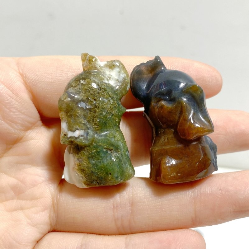 Colorful Moss Agate Elephant Crystals Carving Wholesale -Wholesale Crystals