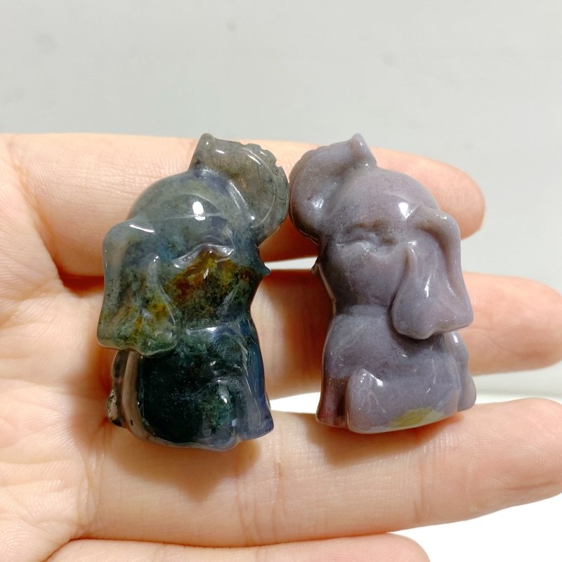 Colorful Moss Agate Elephant Crystals Carving Wholesale -Wholesale Crystals