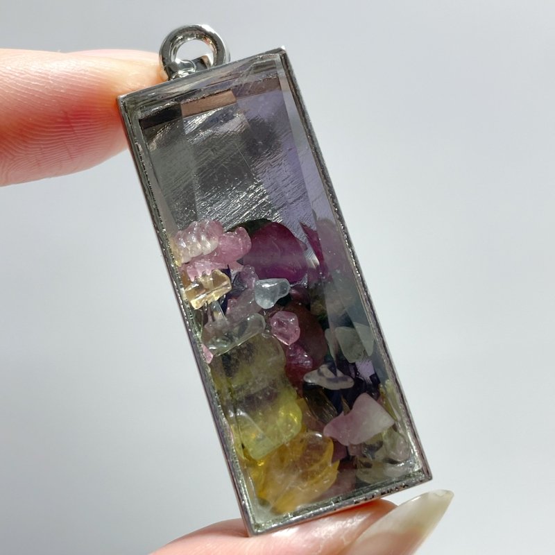 Colorful Tourmaline Gravel Chips Car Pendant Wholesale - Wholesale Crystals