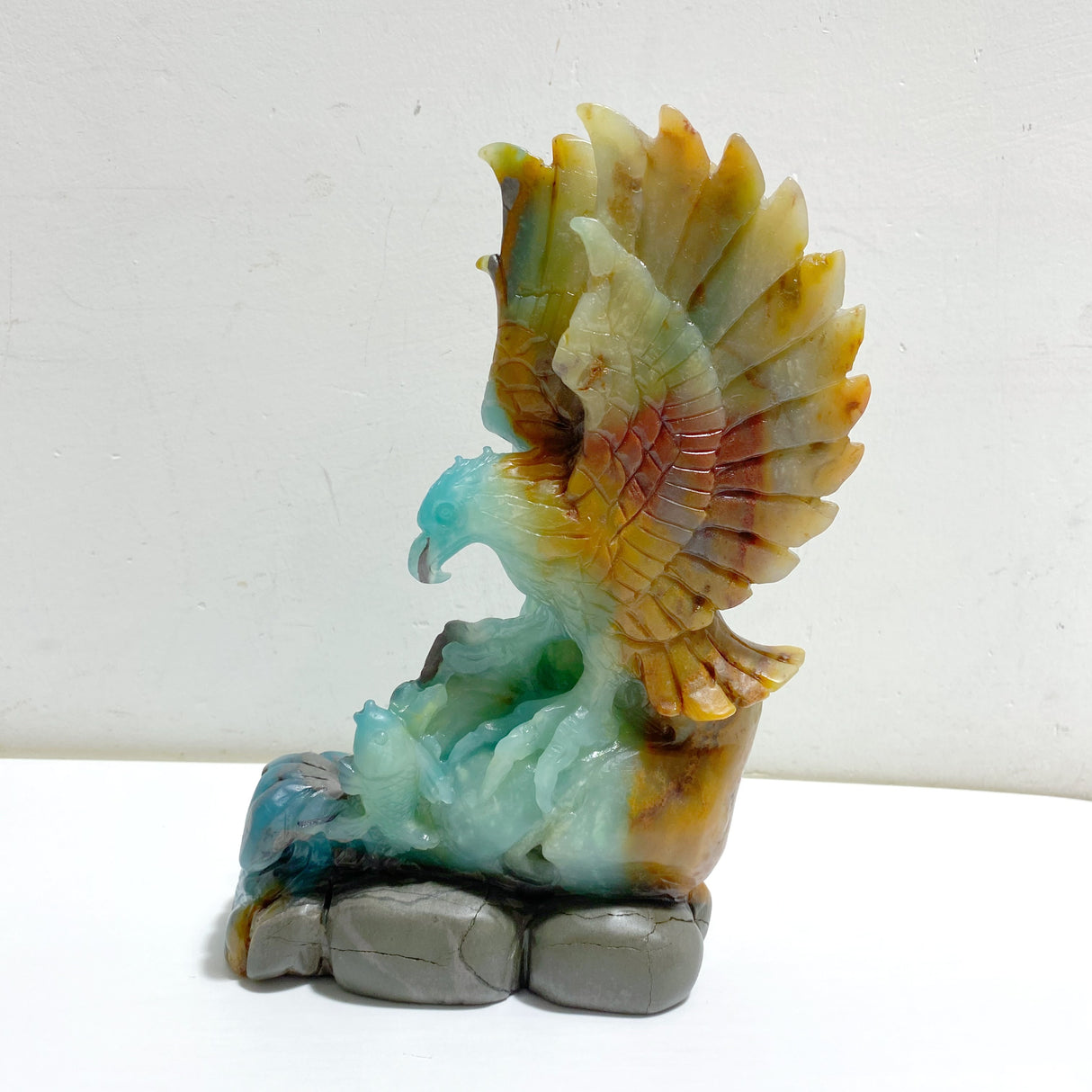 Unique Caribbean Calcite Eagle Carving