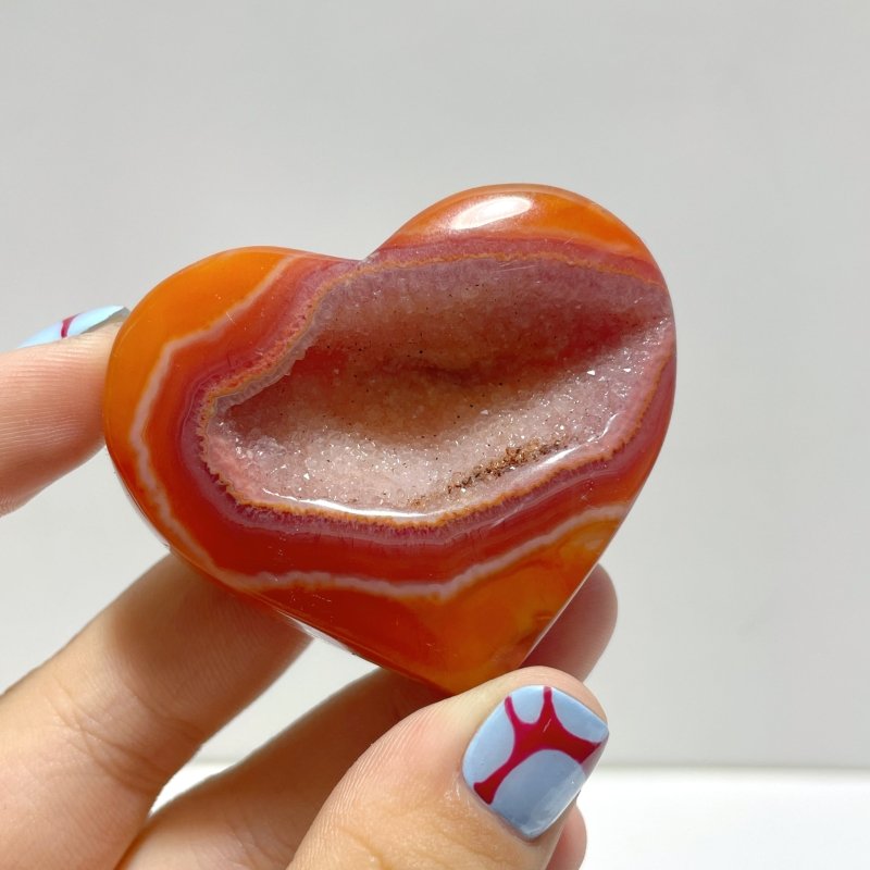 Geode Druzy Carnelian Heart Wholesale - Wholesale Crystals