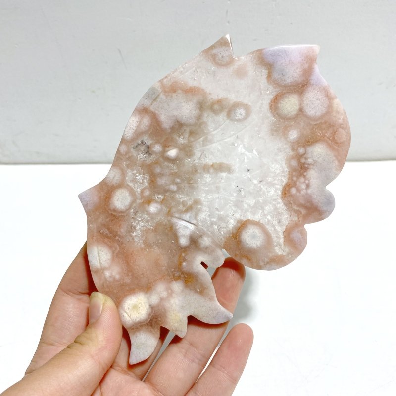 Geode Sakura Flower Agate Butterfly Wing Carving With Stand - Wholesale Crystals