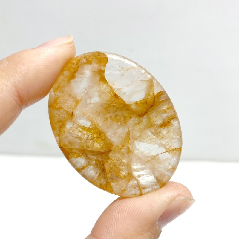 Golden Hematoid Quartz Fire Quartz Worry Stone Wholesale - Wholesale Crystals